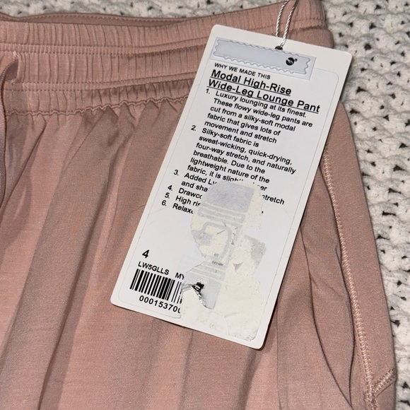 Lululemon Modal High-Rise Wide-Leg Lounge Pant Misty Shell Pink size 4 - Picture 4 of 7